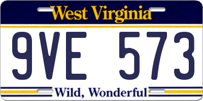 WV license plate 9VE573