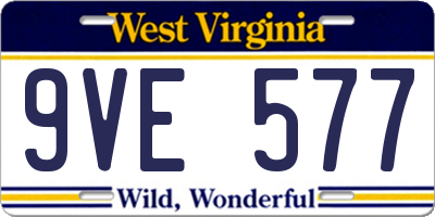 WV license plate 9VE577