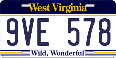 WV license plate 9VE578