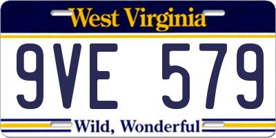 WV license plate 9VE579