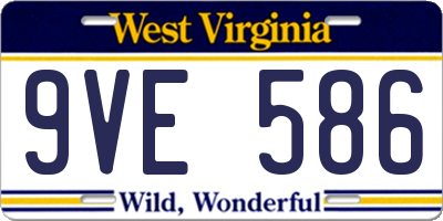 WV license plate 9VE586