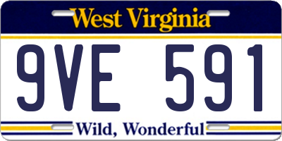 WV license plate 9VE591