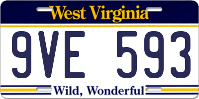 WV license plate 9VE593