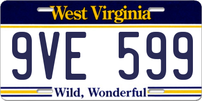 WV license plate 9VE599