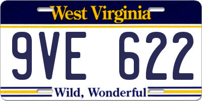 WV license plate 9VE622