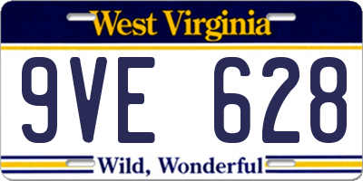 WV license plate 9VE628