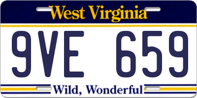 WV license plate 9VE659