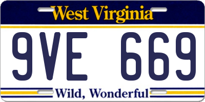 WV license plate 9VE669