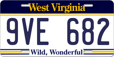 WV license plate 9VE682