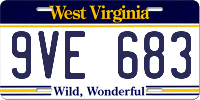 WV license plate 9VE683