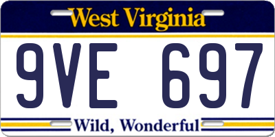 WV license plate 9VE697