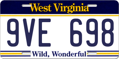 WV license plate 9VE698