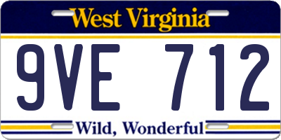 WV license plate 9VE712