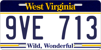 WV license plate 9VE713