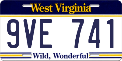 WV license plate 9VE741
