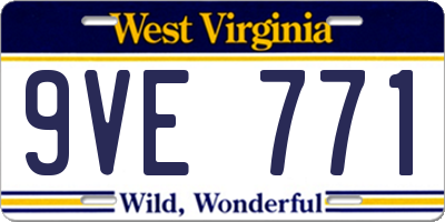 WV license plate 9VE771