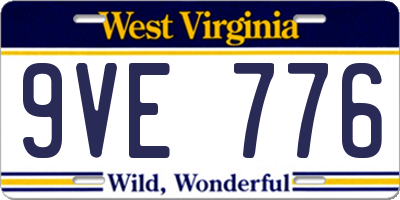 WV license plate 9VE776