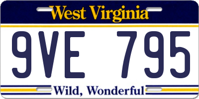 WV license plate 9VE795