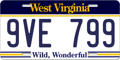 WV license plate 9VE799