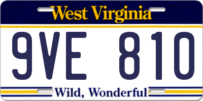 WV license plate 9VE810