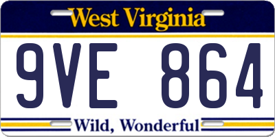 WV license plate 9VE864