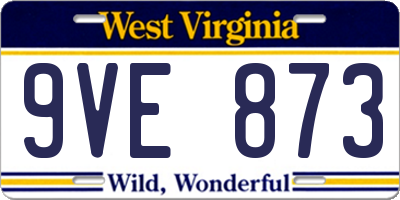 WV license plate 9VE873