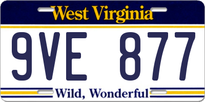 WV license plate 9VE877
