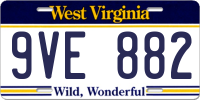 WV license plate 9VE882