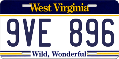 WV license plate 9VE896