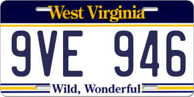 WV license plate 9VE946