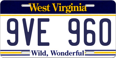 WV license plate 9VE960