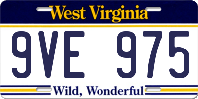 WV license plate 9VE975
