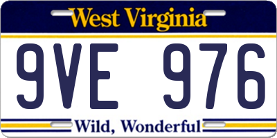 WV license plate 9VE976