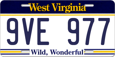 WV license plate 9VE977