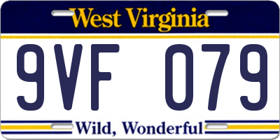 WV license plate 9VF079