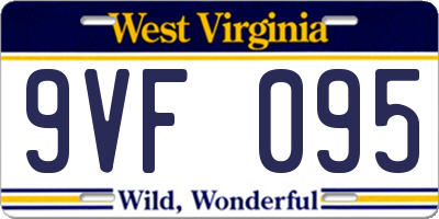 WV license plate 9VF095