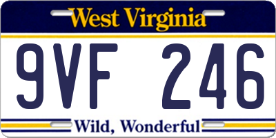 WV license plate 9VF246