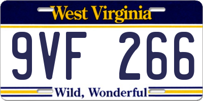 WV license plate 9VF266