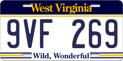 WV license plate 9VF269