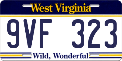 WV license plate 9VF323