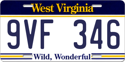 WV license plate 9VF346