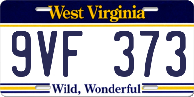 WV license plate 9VF373