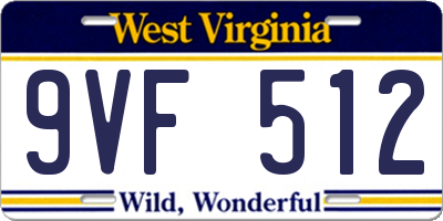 WV license plate 9VF512