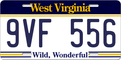 WV license plate 9VF556