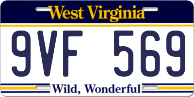WV license plate 9VF569