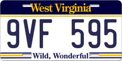 WV license plate 9VF595