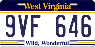WV license plate 9VF646