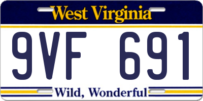 WV license plate 9VF691