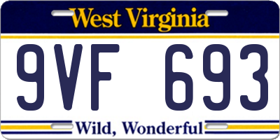 WV license plate 9VF693