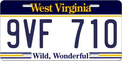 WV license plate 9VF710